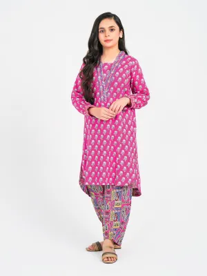 2 Piece Khaddar Suit-Embroidered