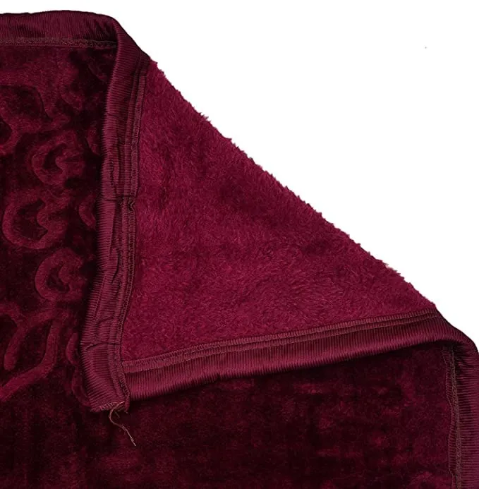 Akarshak Super Soft Mink Single Bed Blanket 500 Tc, 63 X 85 Size - Double Bed, 87 X 85 - Thermal (Wine, Single Bed)