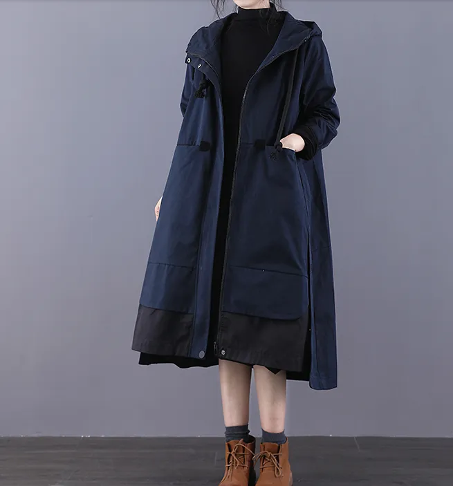 Autumn A-line Long Women Casual  Parka Plus Size Coat Jacket JT200945