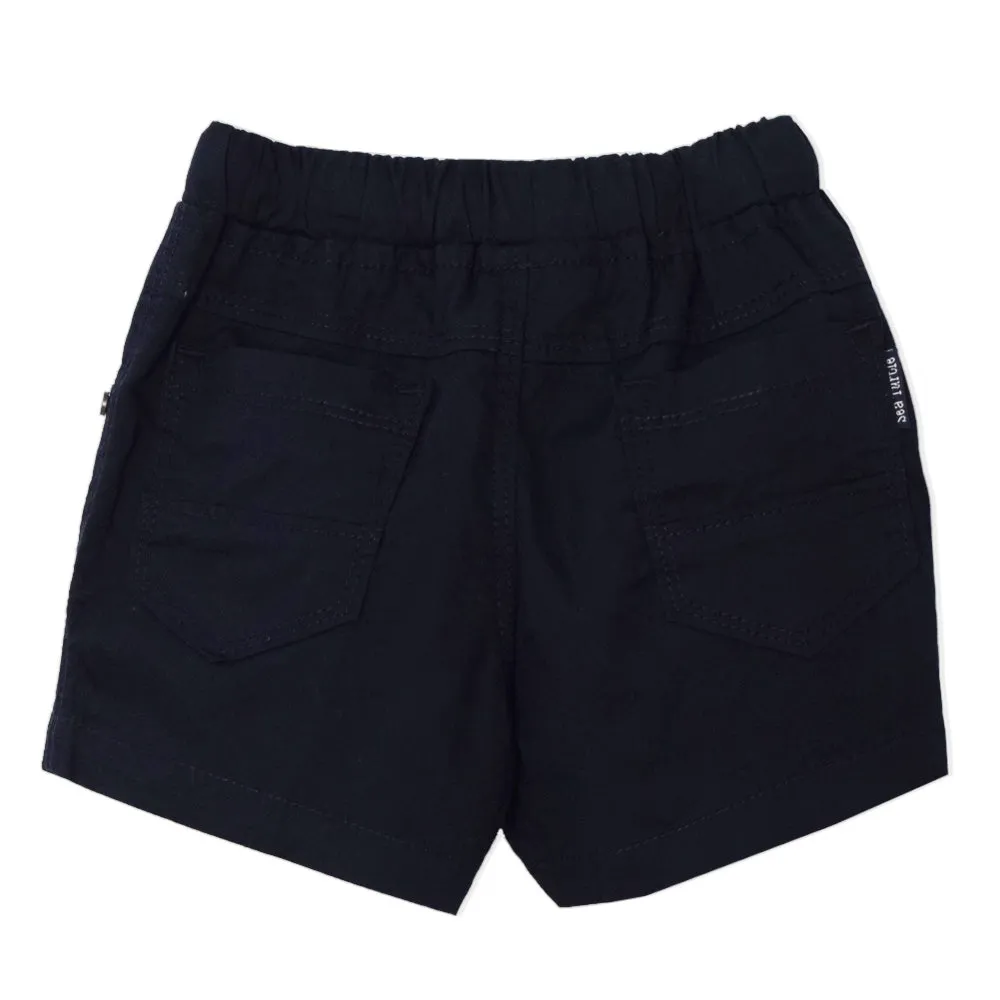 Black Plain Casual Shorts