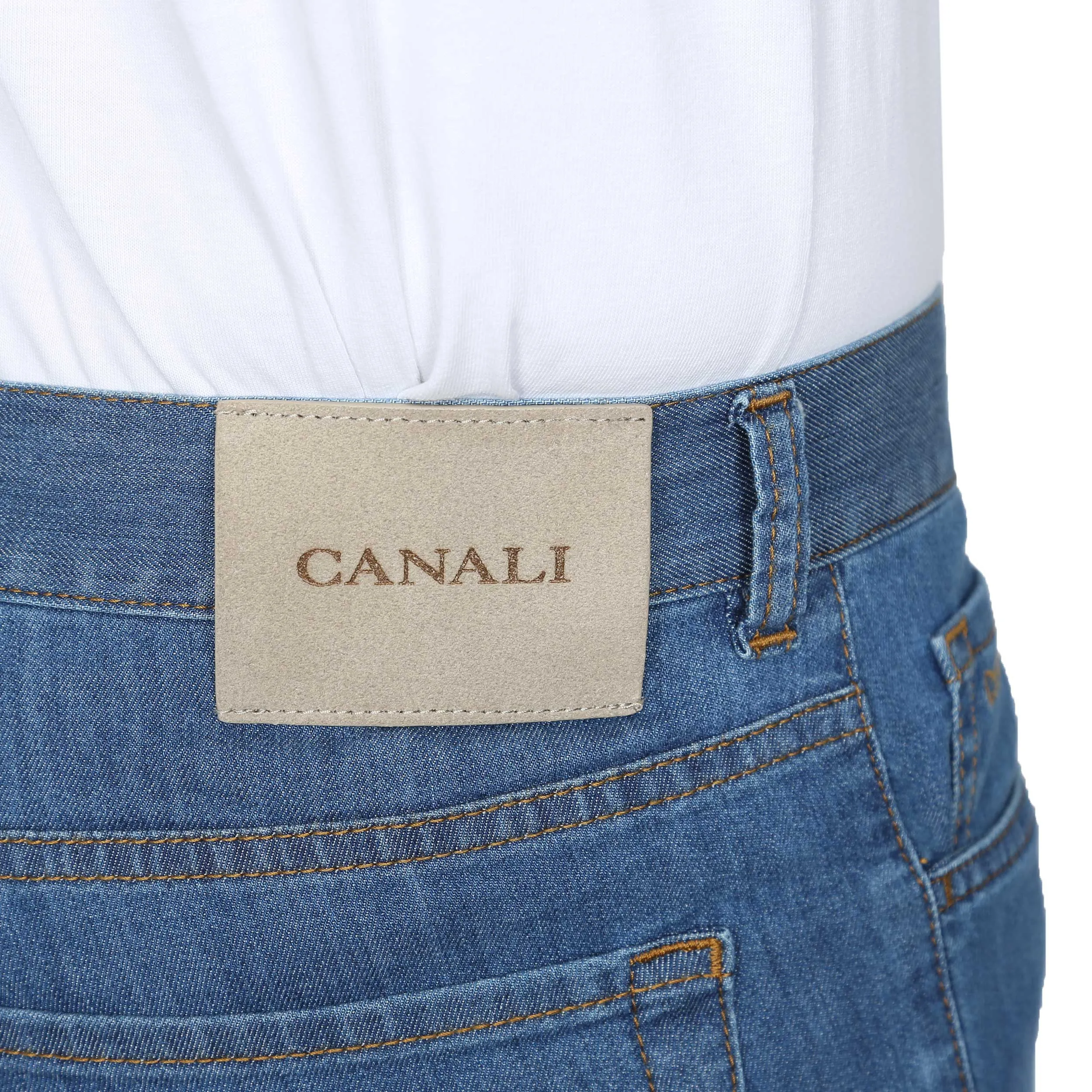 Canali Classic Jean in Mid Blue Denim