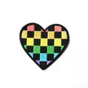 Checkered Rainbow Heart Patch