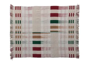 Christmas Plaid Throw with Fringe