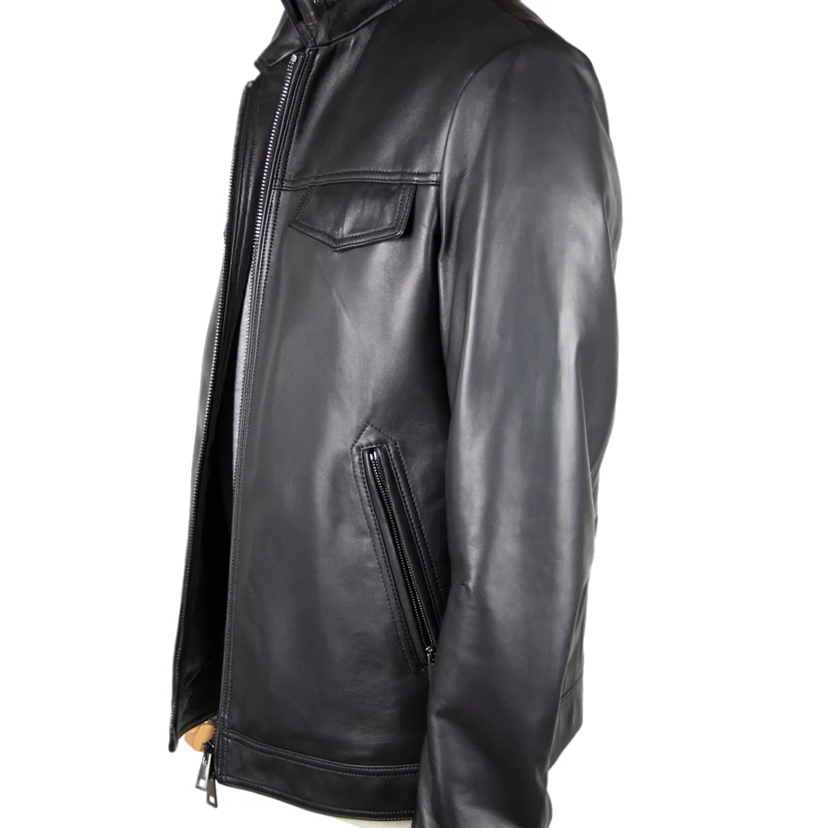 Classic Black Italian Leather Jacket