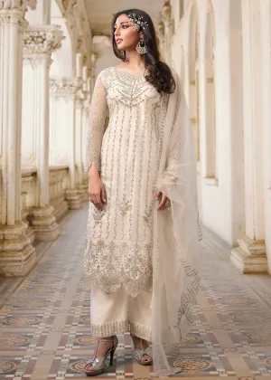 Cording Embroidered Off White Designer Salwar Kameez