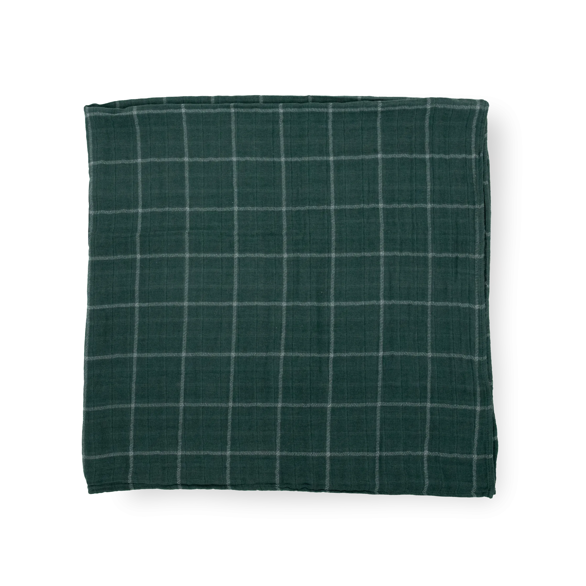 Cotton Muslin Swaddle Blanket - Evergreen Plaid