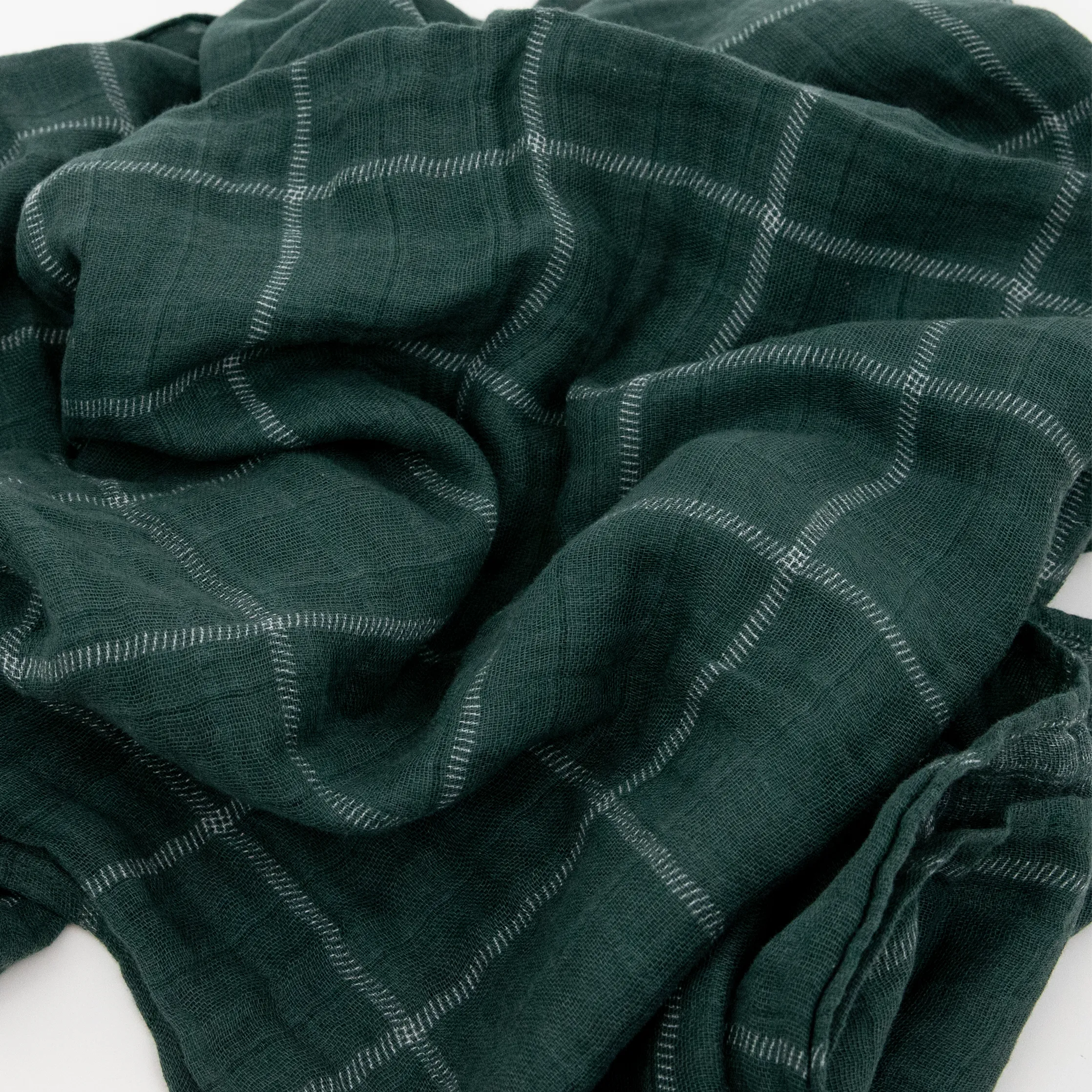 Cotton Muslin Swaddle Blanket - Evergreen Plaid