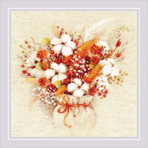 Counted Cross Stitch Kit 9.75in x 9.75in Lagurus & Cotton