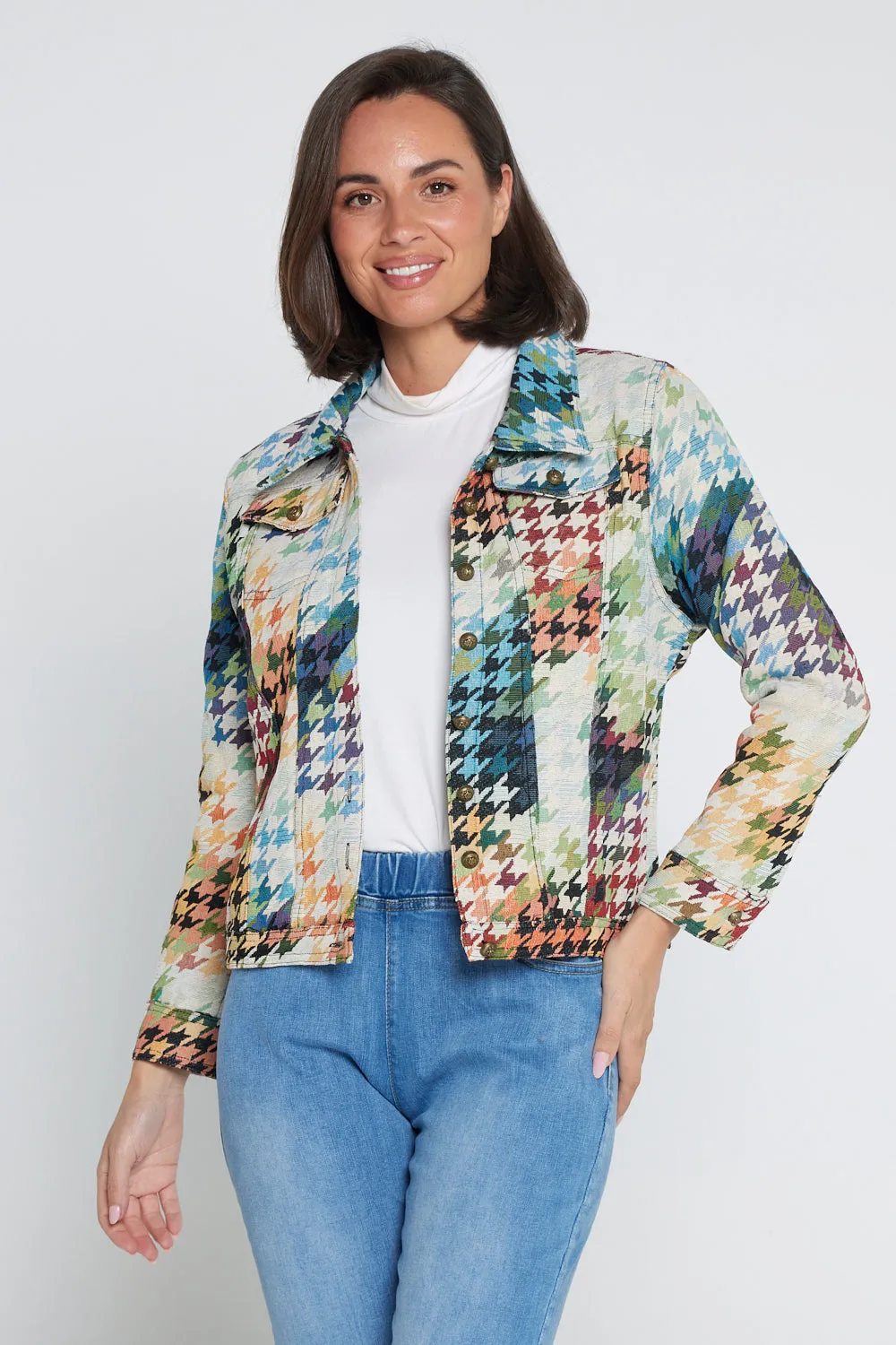 Dakota Jacket - Rainbow Houndstooth