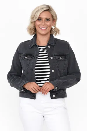 Darcy Washed Black Denim Jacket