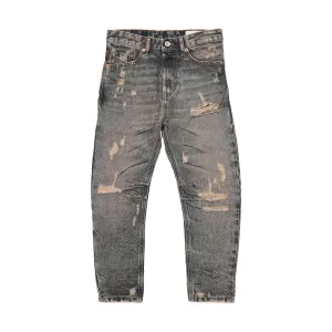 Diesel Boys Narrot Tapered Ripped Jeans in Washed Blue