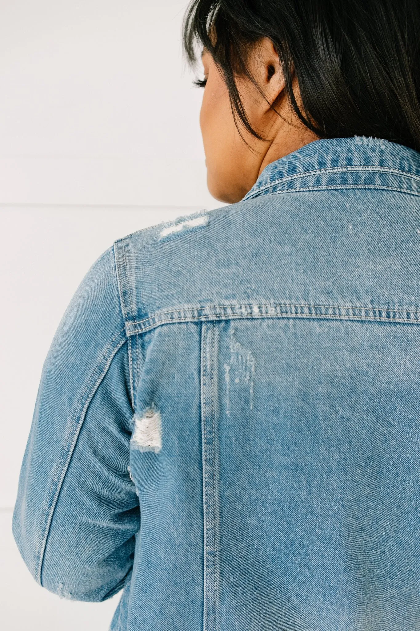 Distressed Vibes Denim Jacket