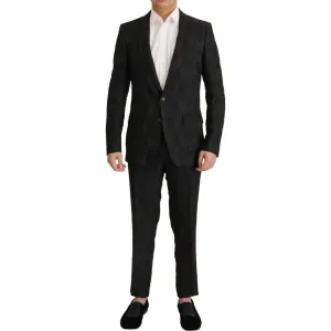 Dolce & Gabbana Glittering Black Martini Suit Set