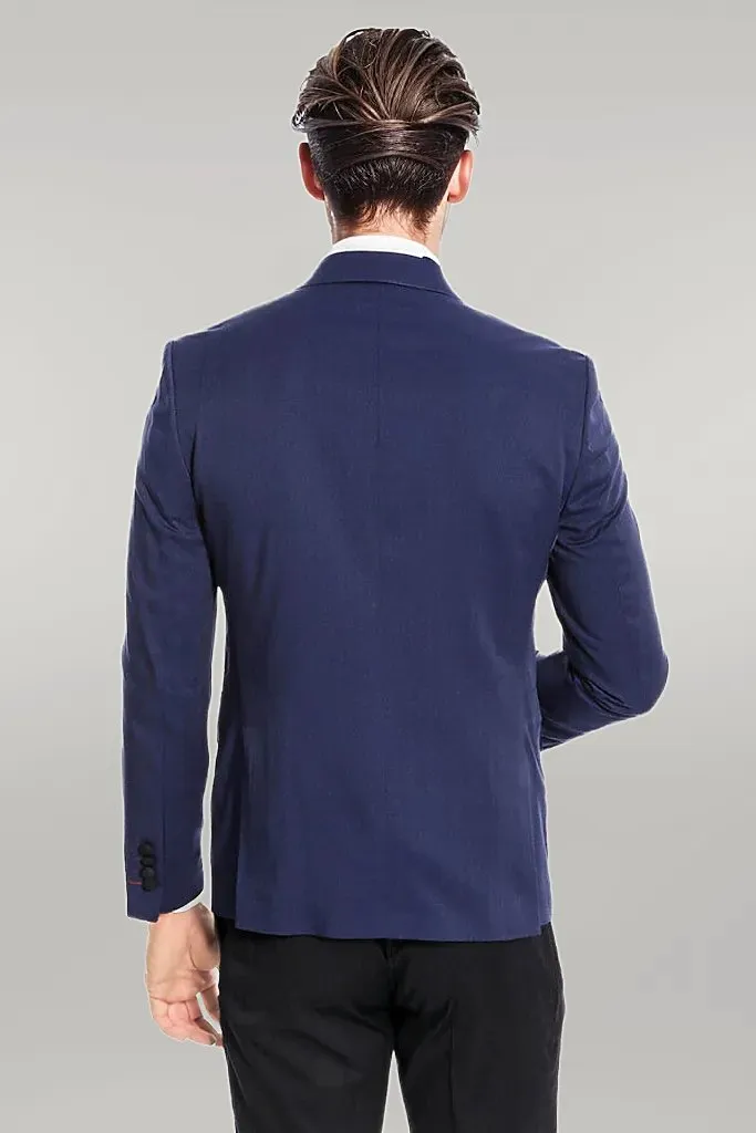 Dot-Patterned Navy Tuxedo - Wessi