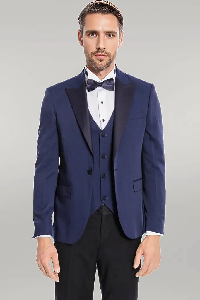 Dot-Patterned Navy Tuxedo - Wessi