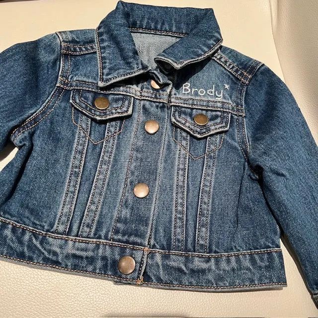 DTD Custom Hand Embroidered Baby/Toddler Denim Jacket