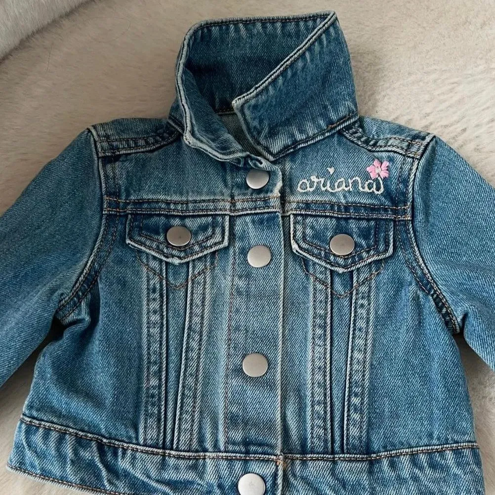 DTD Custom Hand Embroidered Baby/Toddler Denim Jacket