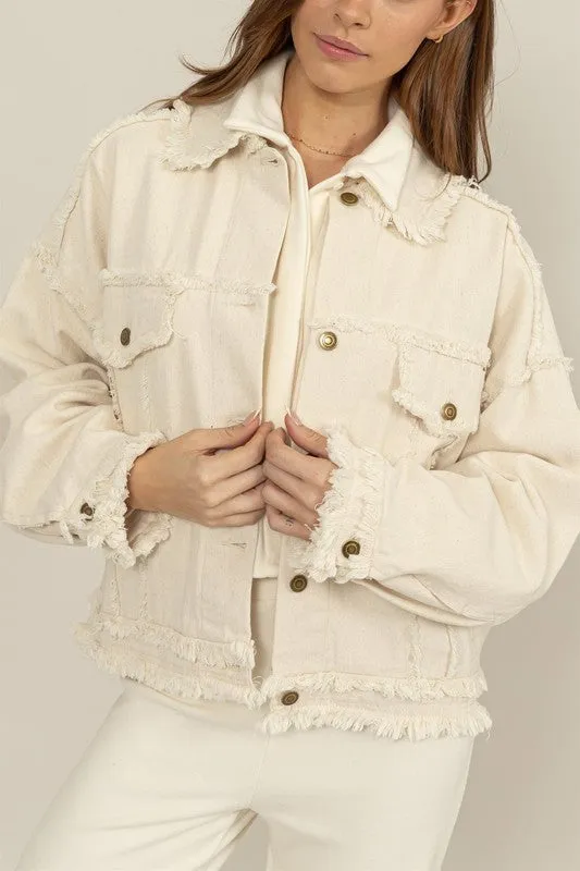 DZ105 - CREAM DENIM JACKET