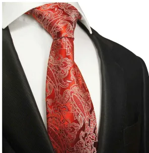 Elegant Red Paisley Silk Necktie