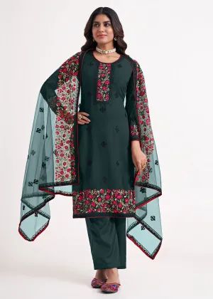 Fancy Gorgeous Green Eid Festive Salwar Suit