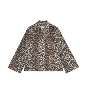 GANNI Leopard Denim Jacket