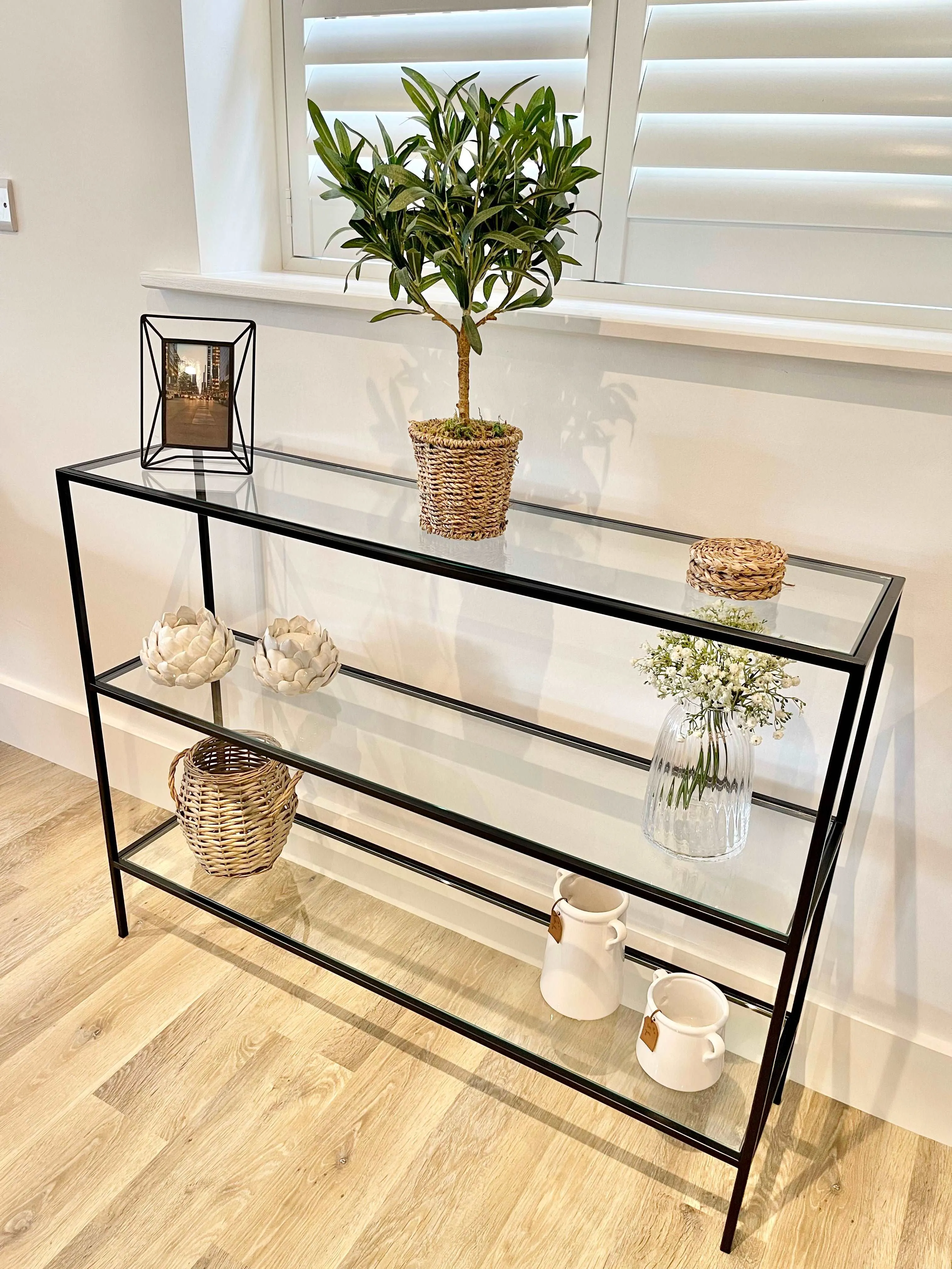 Glass Console Table - 3 Tier