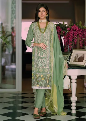 Green Organza Fancy Khatli Work Pakistani Style Suit