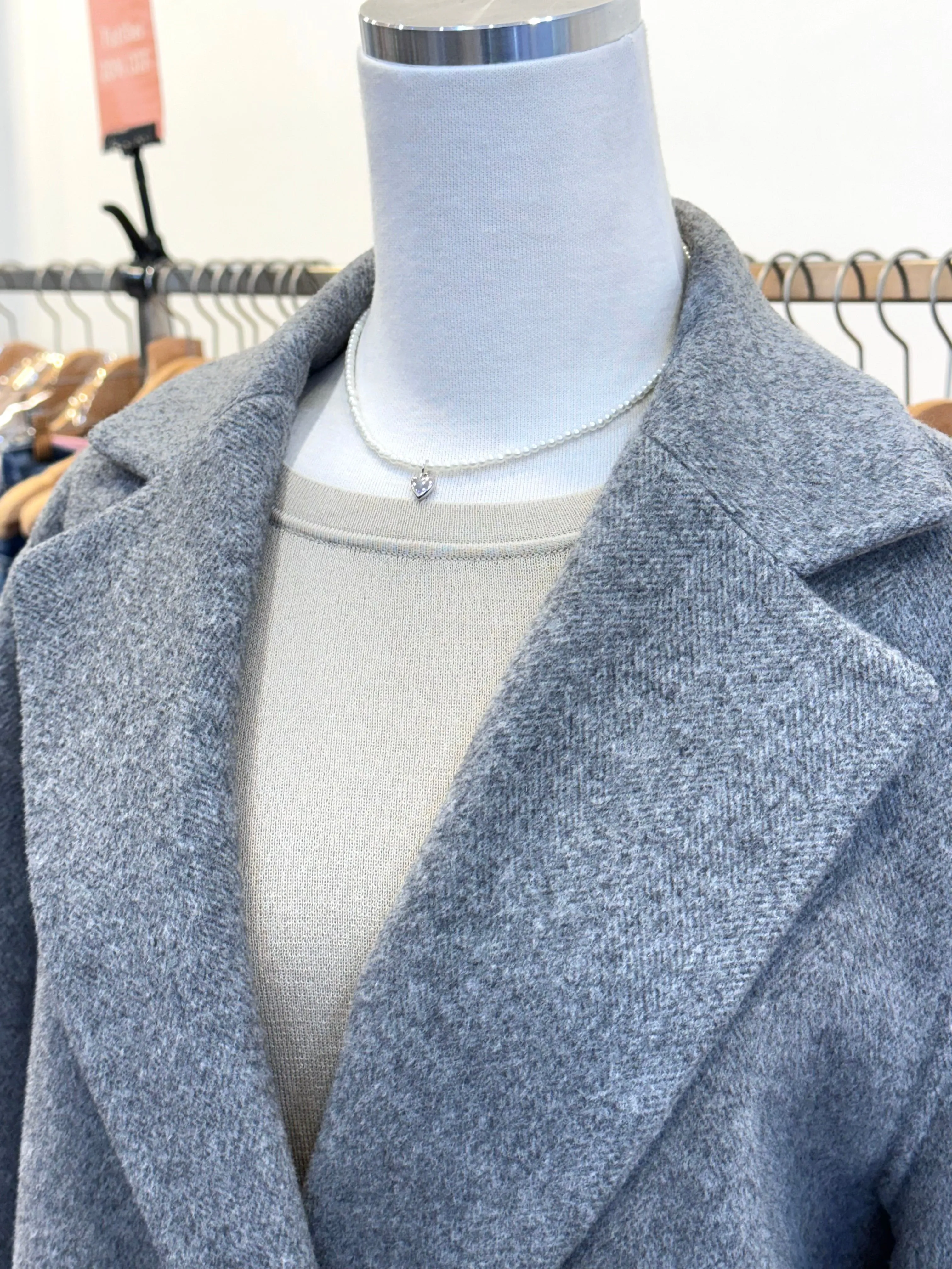 Grey 100% cashmere coat