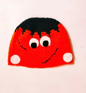 Handmade Unique Face Design Crochet Woolen Cap For Kids