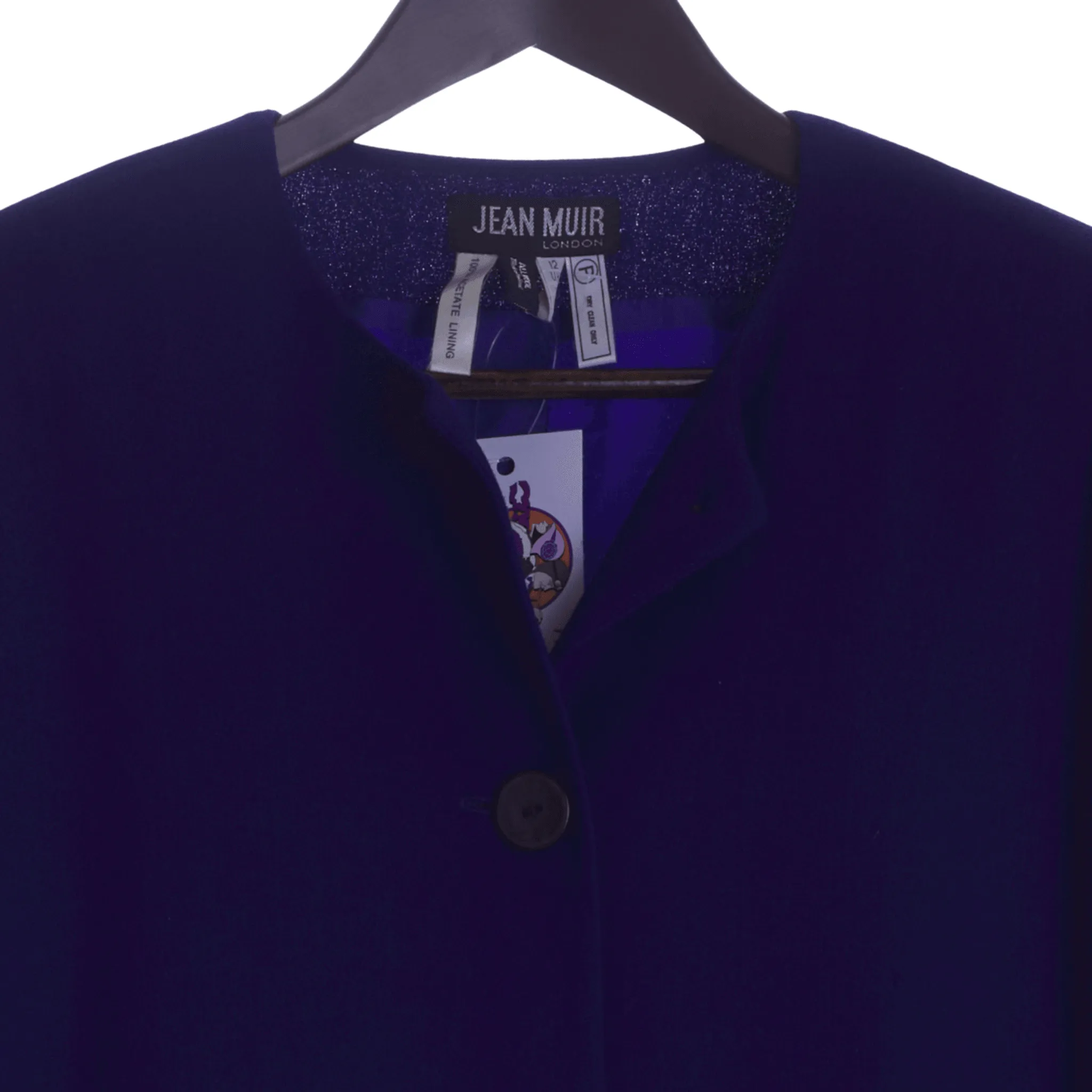 Jean Muir Wool Royal Blue Jacket UK Size 12.