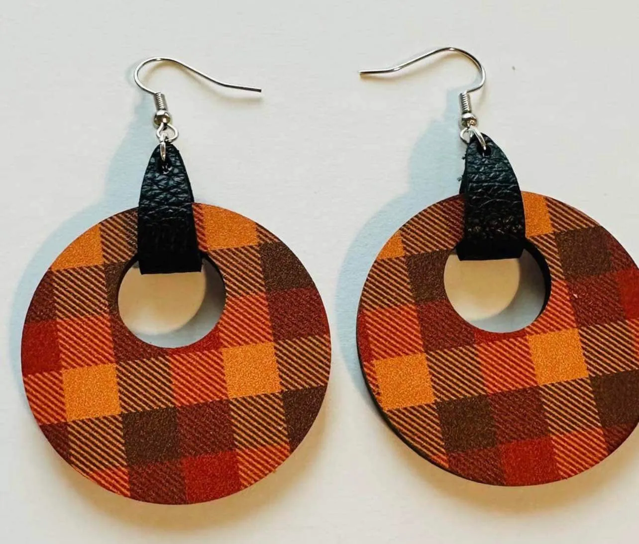 Jewelry - Fall Plaid Mods Earrings, Rust