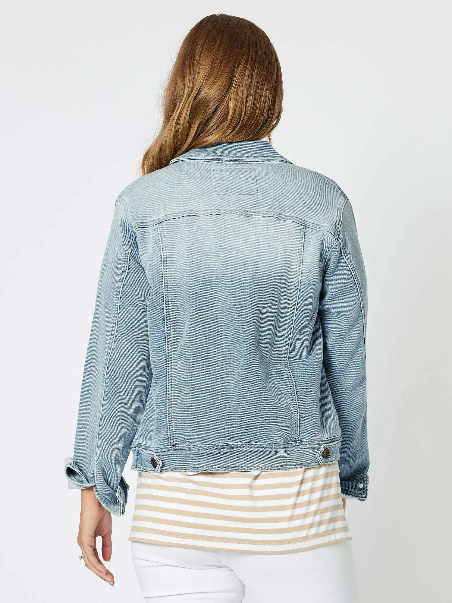 Knitted Stretch Denim Jacket - Denim