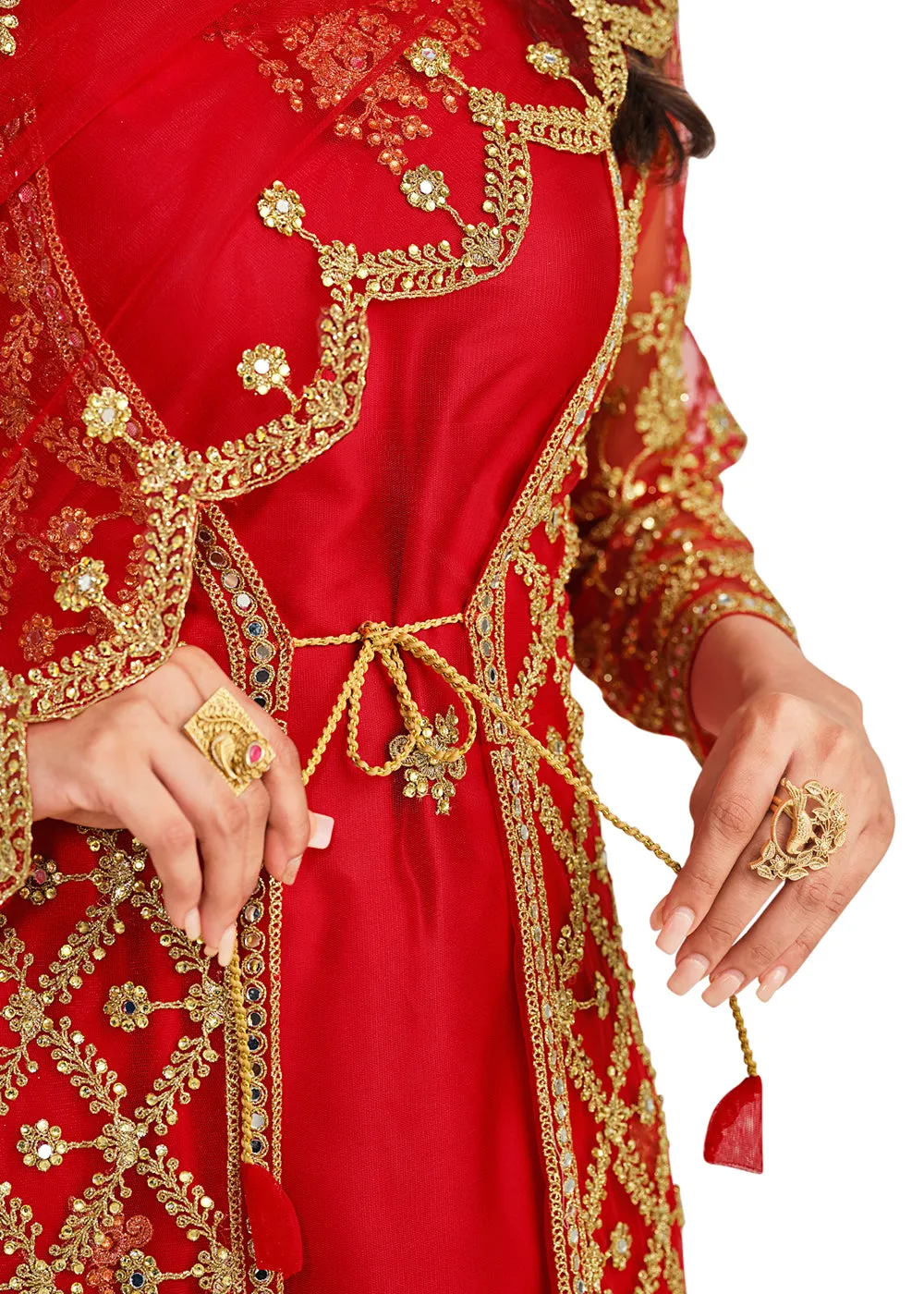 Koti Style Princely Red Patterned Festive Salwar Suit