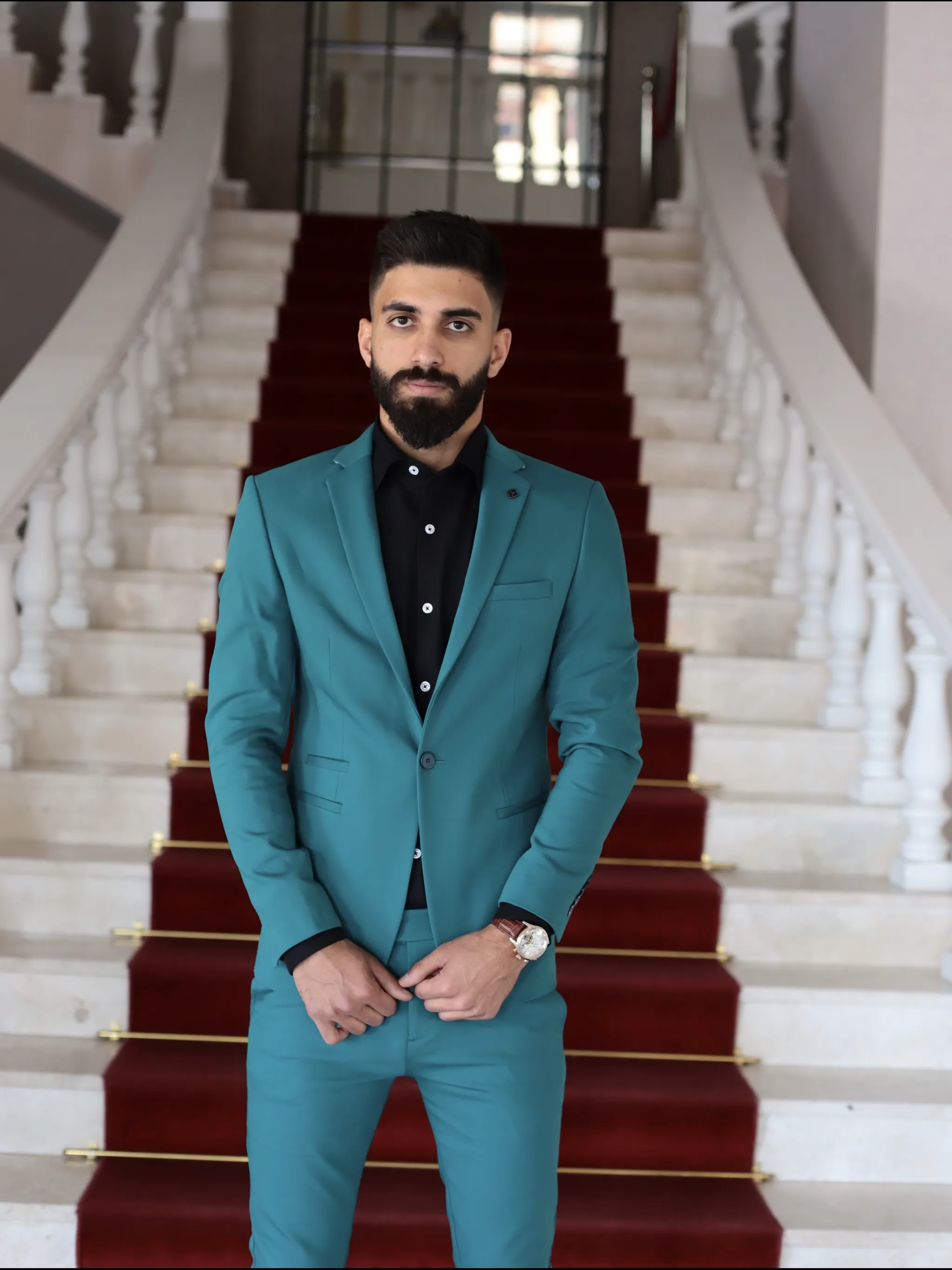 Men’s Extra Slim fit Turquoise Suit | Premium Stretch