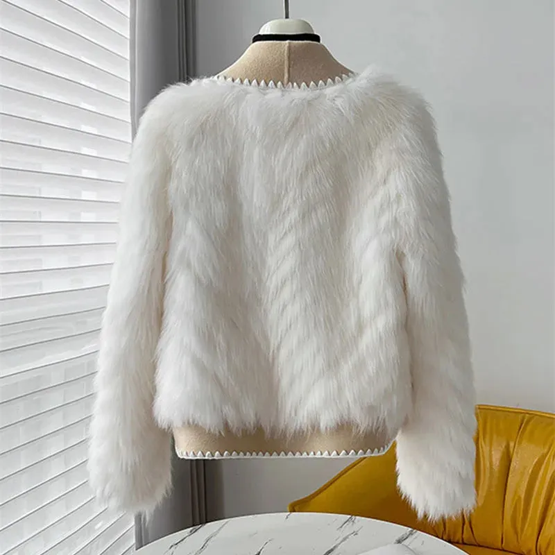 Pre Order:  Woolen Lapel Short Fur Coat