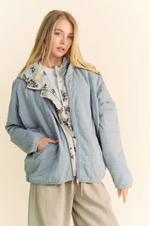 Quilted Washed Denim Jacket