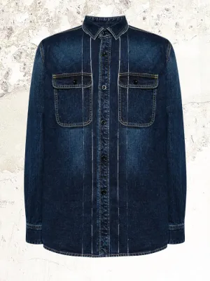 sacai spriped denim shirt