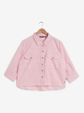 Sassy Soda Curves Light Pink Crop Jacket