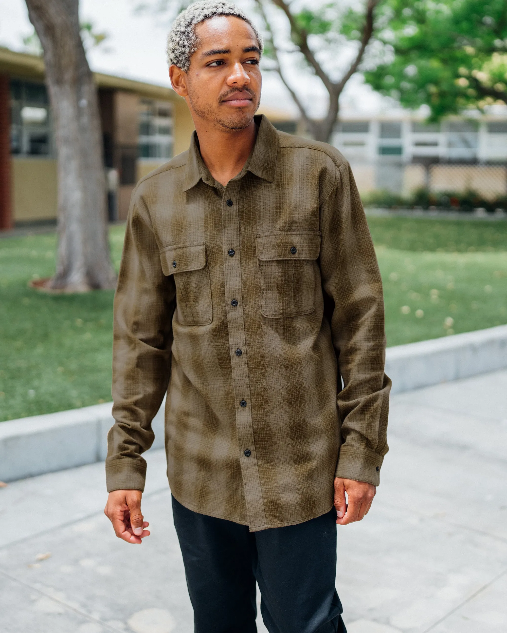 Shadowstone Flannel Long Sleeve Shirt - Dark Earth