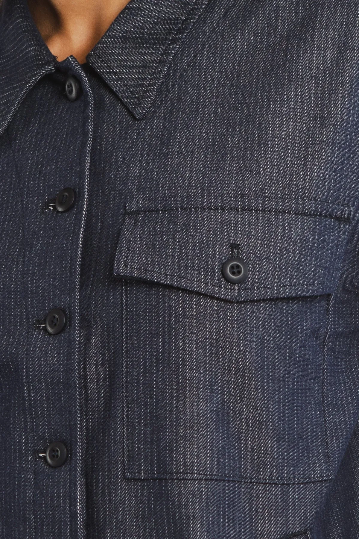 Sierra Shirt Jacket / Denim Pinstripe