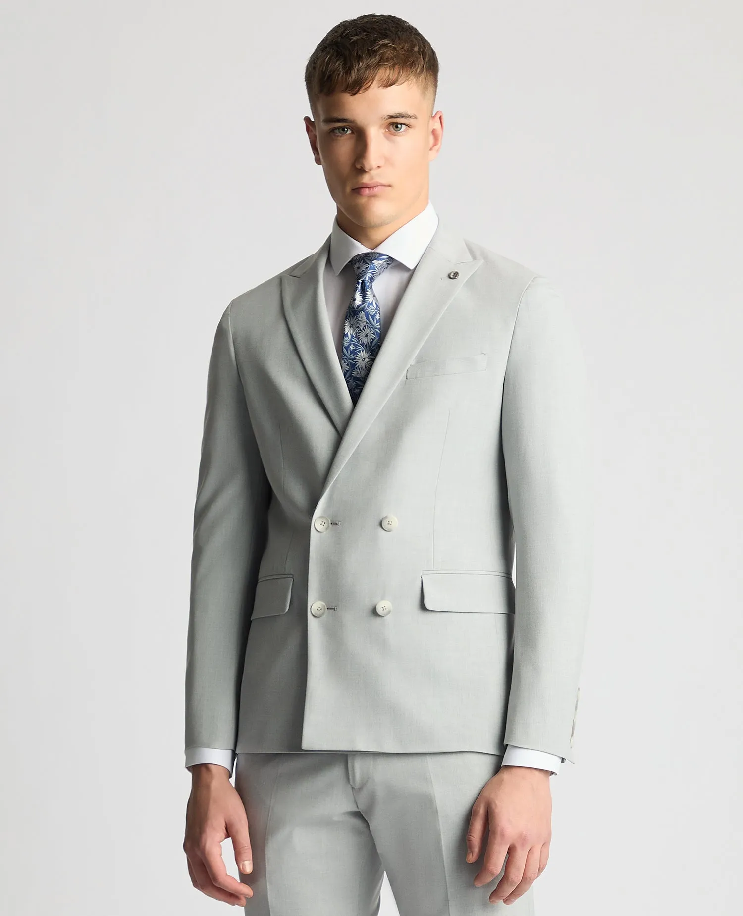 Slim Fit Stretch Double Breasted Suit