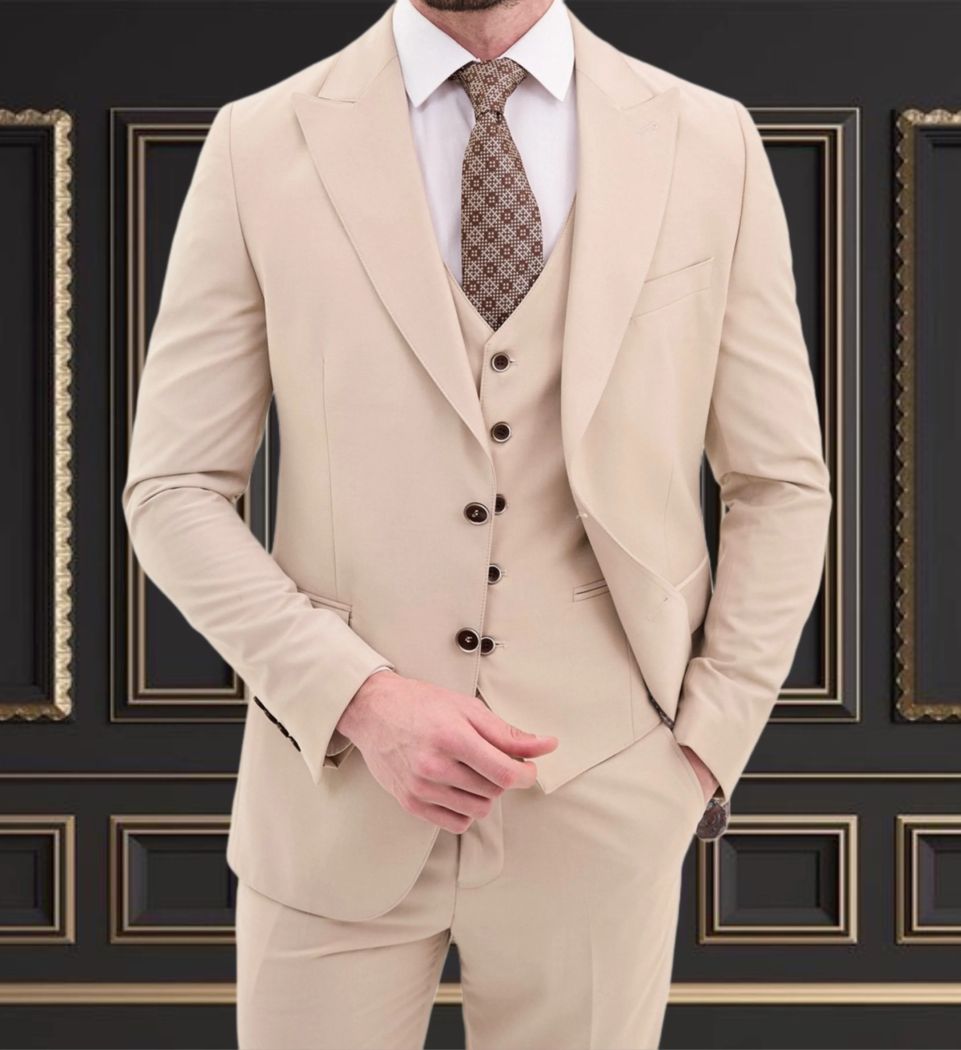 Stone Suit | 3 Piece Slim Fit Suit | premium 4 way stretch