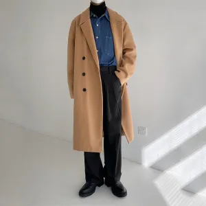 Thickened Mid-length Double-breasted Woolen Coat