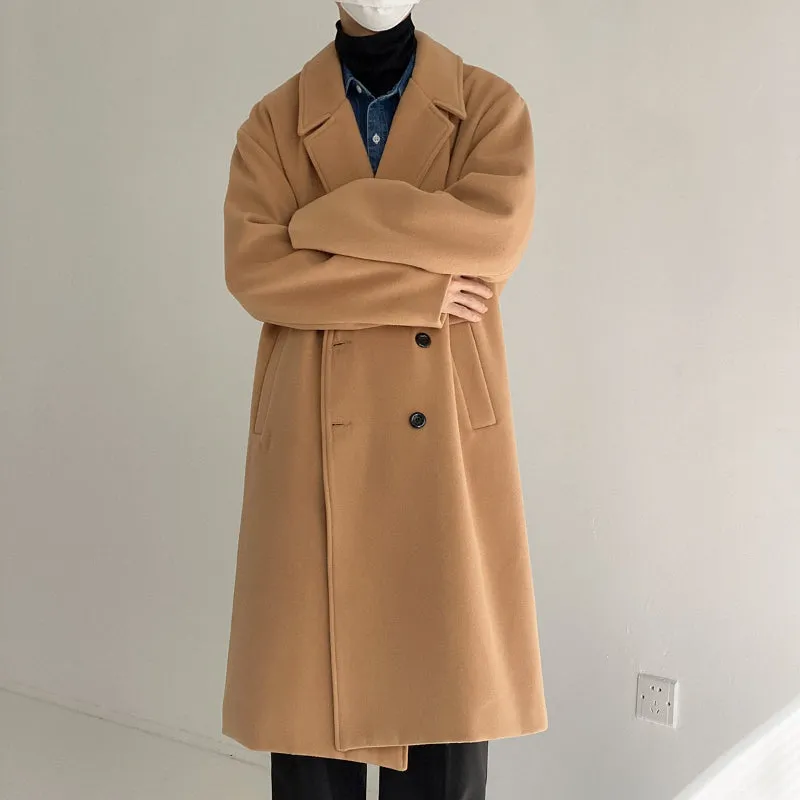 Thickened Mid-length Double-breasted Woolen Coat