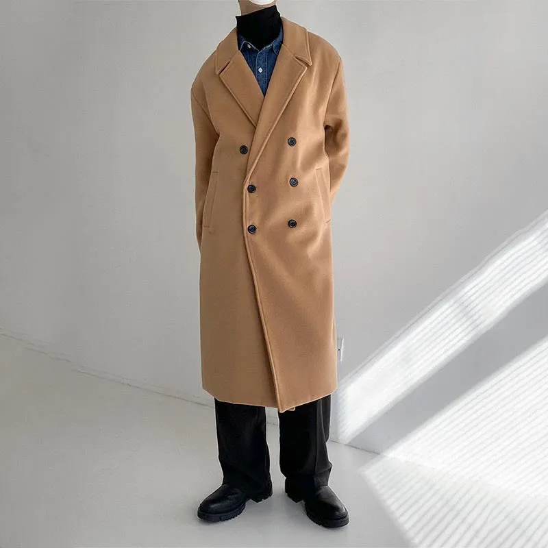 Thickened Mid-length Double-breasted Woolen Coat