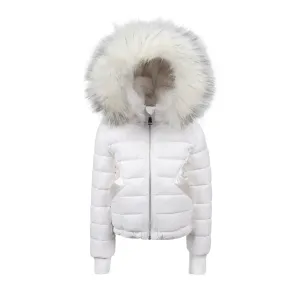 White Reversible Baby Fur Coat