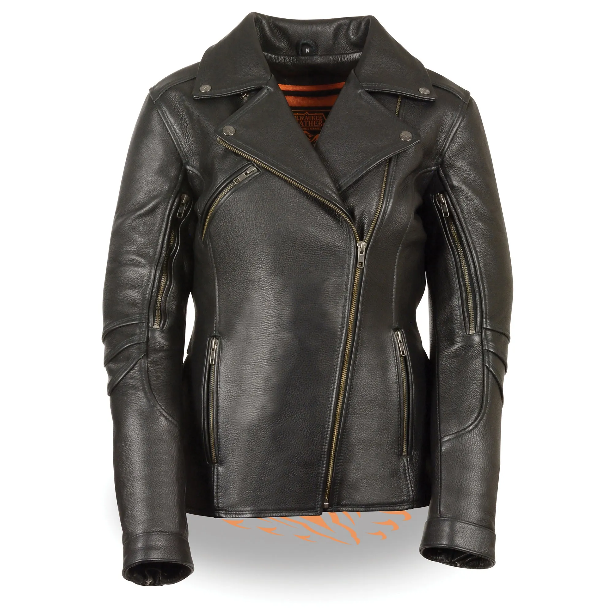 Women's Long Length Beltless Vented Biker Jacket