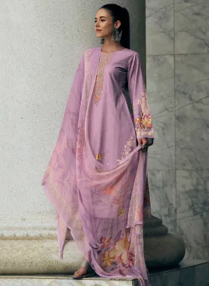 Women's Purple Unstitched Pashmina Winter Suit Dress Material