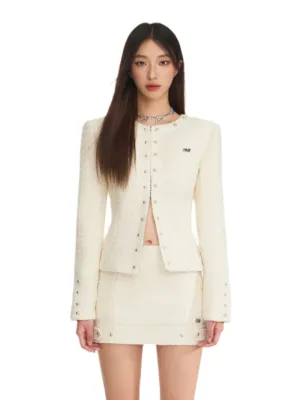 Woolen Coat White Knight Chanel Style Suit