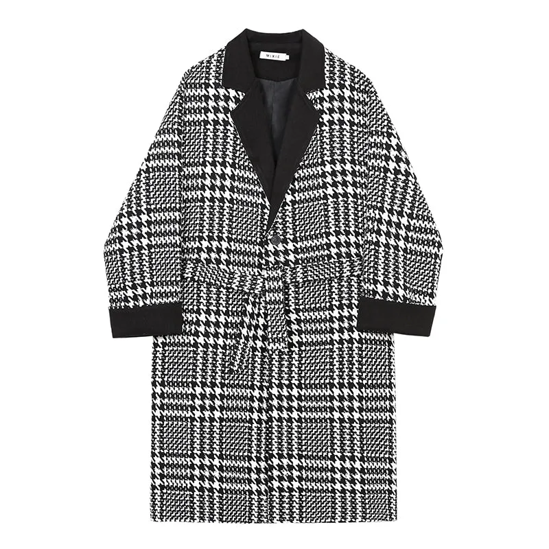 Woolen Double-breasted Mid-length Thickened Coat